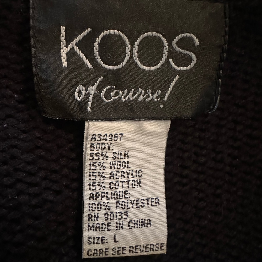 Large Black And Multicolored Patchwork Cardigan L… - image 6